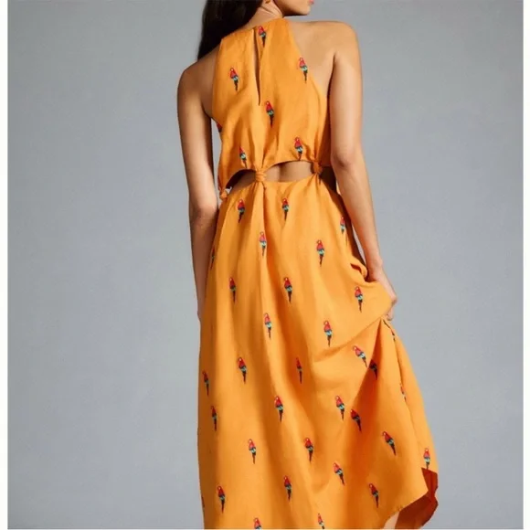 FARM Rio Orange Parrot Print Dress - Picture 3 of 13